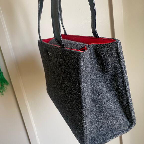 Kate Spade Wool Grey shoulder Purse Bag - Picture 2 of 9